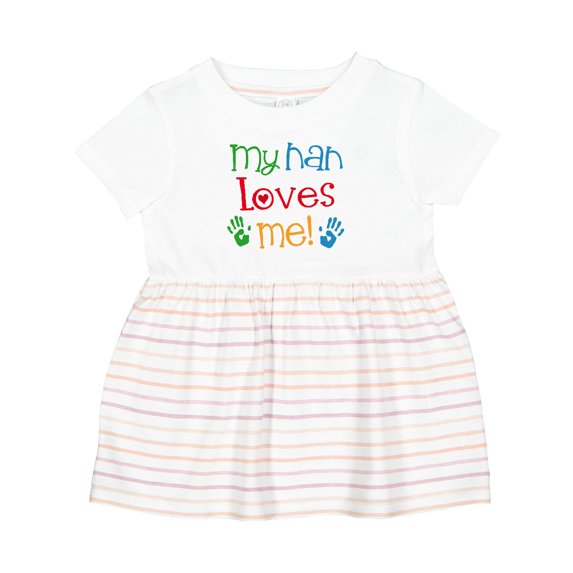 Inktastic My Nan Loves Me Girls Baby Dress