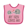 thumbnail image 1 of Inktastic My Nan Loves Me Grandchild Boys or Girls Baby Bib, 1 of 4