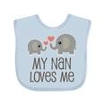 thumbnail image 1 of Inktastic My Nan Loves Me Grandchild Boys or Girls Baby Bib, 1 of 4