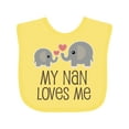 thumbnail image 1 of Inktastic My Nan Loves Me Grandchild Boys or Girls Baby Bib, 1 of 4