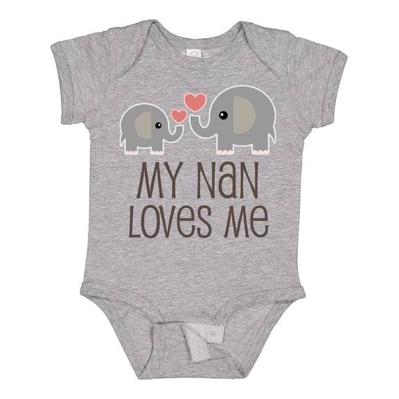 Inktastic My Nan Loves Me Grandchild Boys or Girls Baby Bodysuit