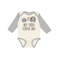 thumbnail image 1 of Inktastic My Nan Loves Me Grandchild Boys or Girls Long Sleeve Baby Bodysuit, 1 of 5