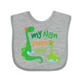 thumbnail image 1 of Inktastic My Nan Loves Me Grandson Dinosaur Boys Baby Bib, 1 of 4
