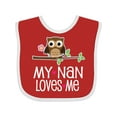 thumbnail image 1 of Inktastic My Nan Loves Me Owl Girls Baby Bib, 1 of 4