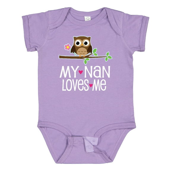 Inktastic My Nan Loves Me Owl Girls Baby Bodysuit
