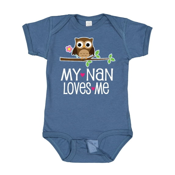 Inktastic My Nan Loves Me Owl Girls Baby Bodysuit