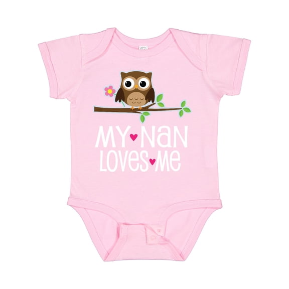 Inktastic My Nan Loves Me Owl Girls Baby Bodysuit