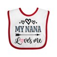 thumbnail image 1 of Inktastic My Nana Grandma Loves Me Girls Girls Baby Bib, 1 of 4