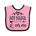 thumbnail image 1 of Inktastic My Nana Grandma Loves Me Girls Girls Baby Bib, 1 of 4