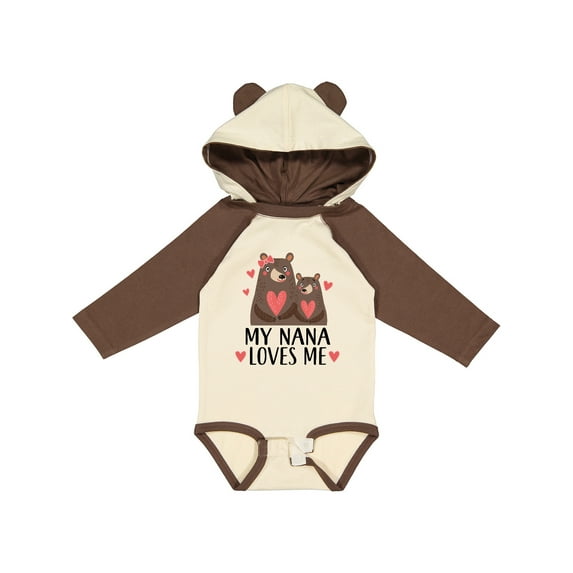 Inktastic My Nana Loves Me Bear Boys or Girls Long Sleeve Baby Bodysuit