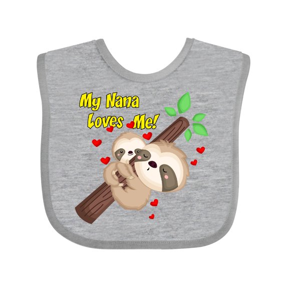 Inktastic My Nana Loves Me Boys or Girls Baby Bib