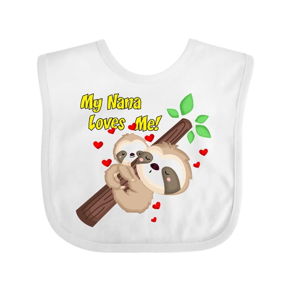 Inktastic My Nana Loves Me Boys or Girls Baby Bib