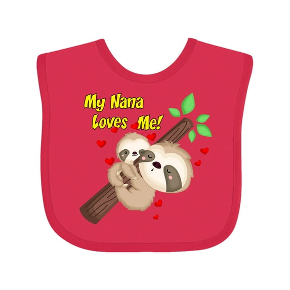 Inktastic My Nana Loves Me Boys or Girls Baby Bib