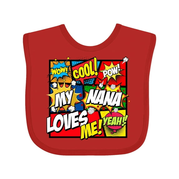 Inktastic My Nana Loves Me Boys or Girls Baby Bib