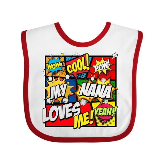 Inktastic My Nana Loves Me Boys or Girls Baby Bib