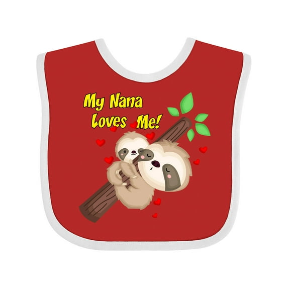 Inktastic My Nana Loves Me Boys or Girls Baby Bib