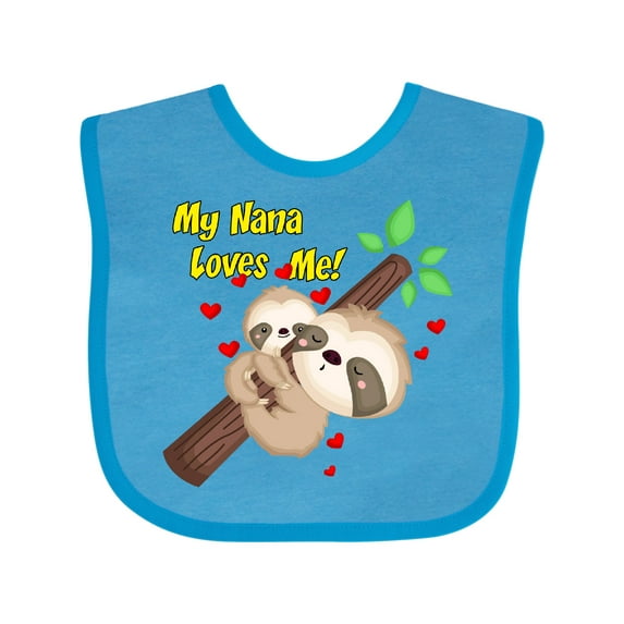 Inktastic My Nana Loves Me Boys or Girls Baby Bib