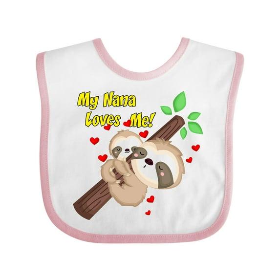 Inktastic My Nana Loves Me Boys or Girls Baby Bib