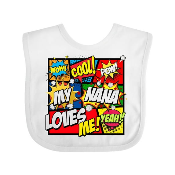 Inktastic My Nana Loves Me Boys or Girls Baby Bib