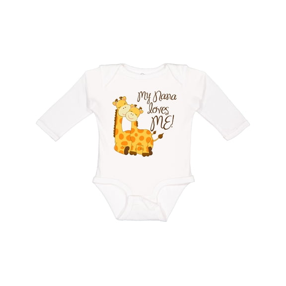Inktastic My Nana Loves Me Boys or Girls Long Sleeve Baby Bodysuit
