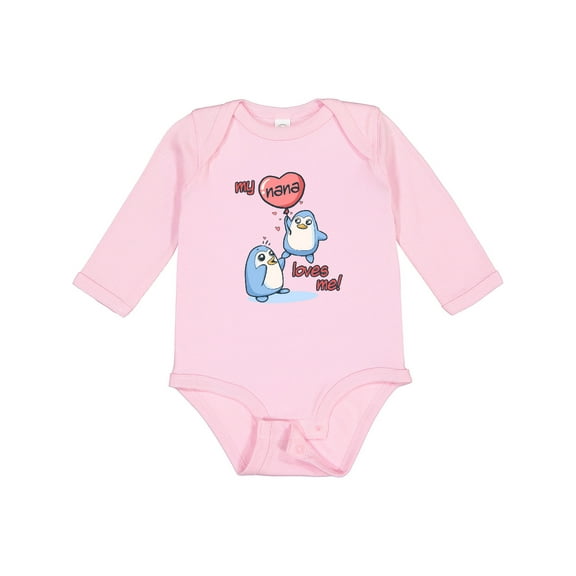 Inktastic My Nana Loves Me Boys or Girls Long Sleeve Baby Bodysuit