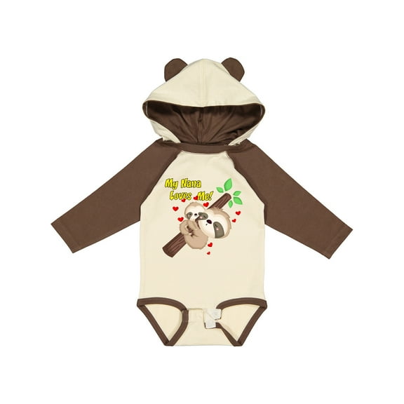 Inktastic My Nana Loves Me Boys or Girls Long Sleeve Baby Bodysuit