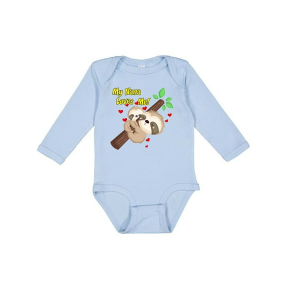 Inktastic My Nana Loves Me Boys or Girls Long Sleeve Baby Bodysuit