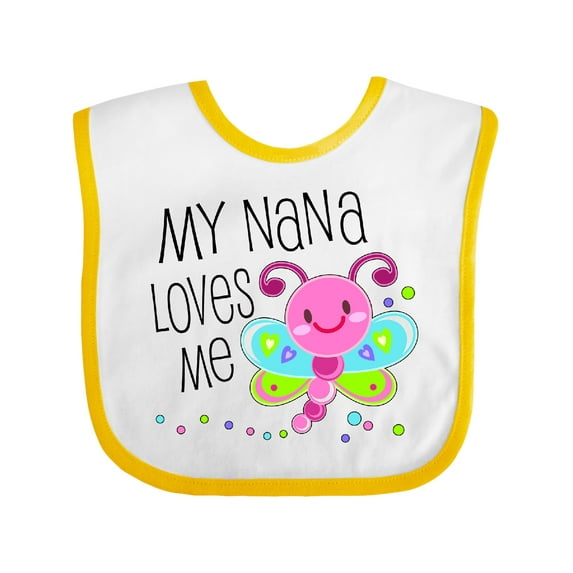 Inktastic My Nana Loves Me Cute Dragonfly Boys or Girls Baby Bib