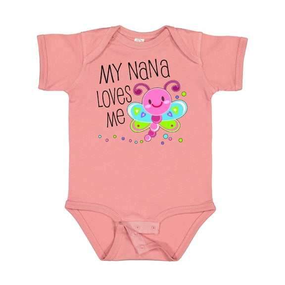 Inktastic My Nana Loves Me Cute Dragonfly Boys or Girls Baby Bodysuit