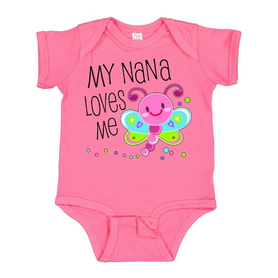 Inktastic My Nana Loves Me Cute Dragonfly Boys or Girls Baby Bodysuit