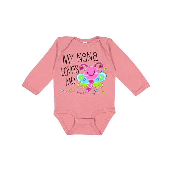 Inktastic My Nana Loves Me Cute Dragonfly Boys or Girls Long Sleeve Baby Bodysuit