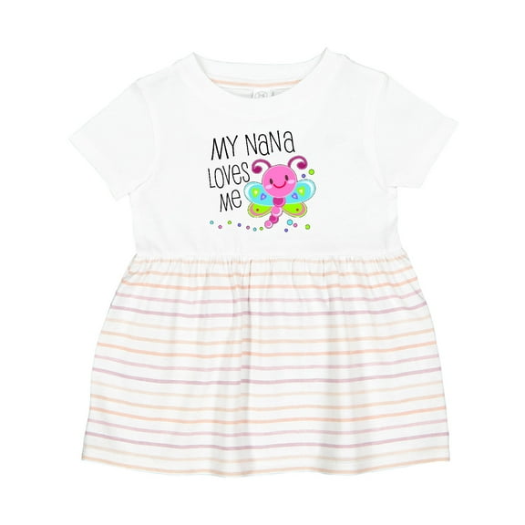 Inktastic My Nana Loves Me Cute Dragonfly Girls Baby Dress
