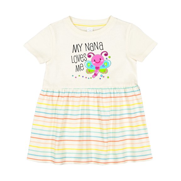 Inktastic My Nana Loves Me Cute Dragonfly Girls Baby Dress