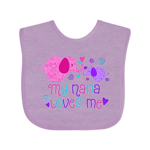 Inktastic My Nana Loves Me Cute Elephants Boys or Girls Baby Bib