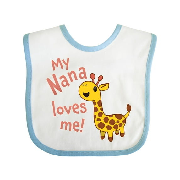 Inktastic My Nana Loves Me- Cute Giraffe Boys or Girls Baby Bib