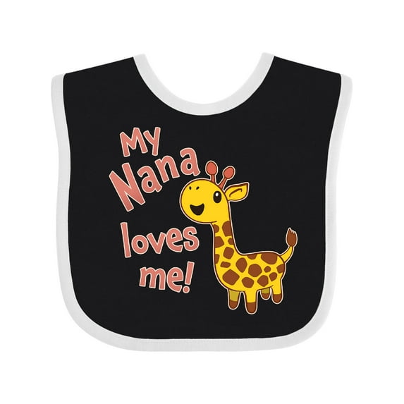 Inktastic My Nana Loves Me Cute Giraffe Boys or Girls Baby Bib