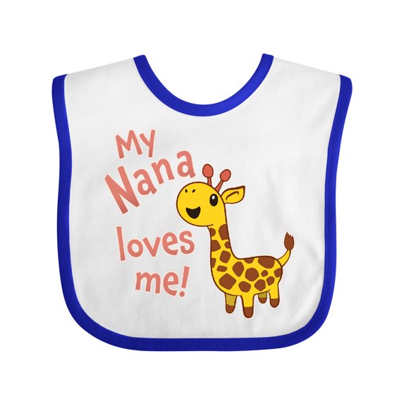 Inktastic My Nana Loves Me- Cute Giraffe Boys or Girls Baby Bib