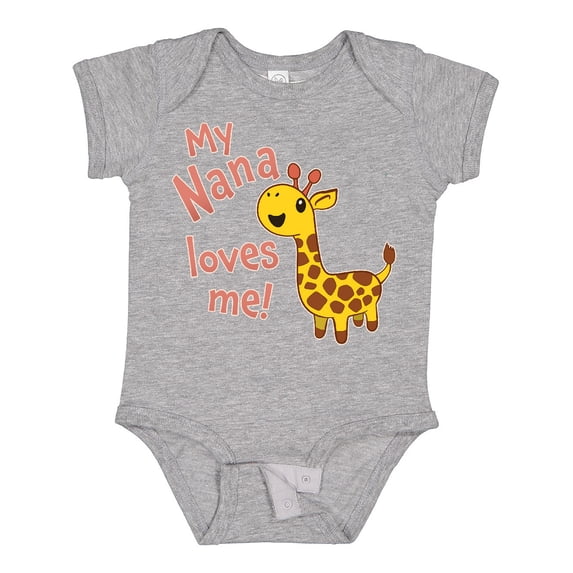 Inktastic My Nana Loves Me- Cute Giraffe Boys or Girls Baby Bodysuit