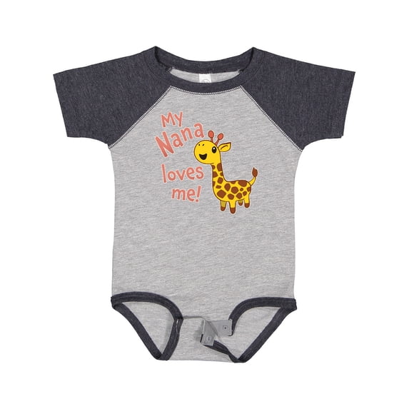 Inktastic My Nana Loves Me- Cute Giraffe Boys or Girls Baby Bodysuit