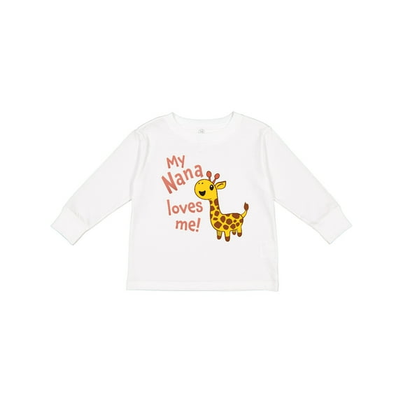 Inktastic My Nana Loves Me- Cute Giraffe Boys or Girls Long Sleeve Toddler T-Shirt
