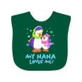 thumbnail image 1 of Inktastic My Nana Loves Me Cute Penguins Girls Baby Bib, 1 of 4