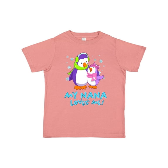 Inktastic My Nana Loves Me Cute Penguins Girls Toddler T-Shirt