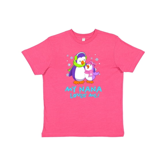 Inktastic My Nana Loves Me Cute Penguins Youth T-Shirt