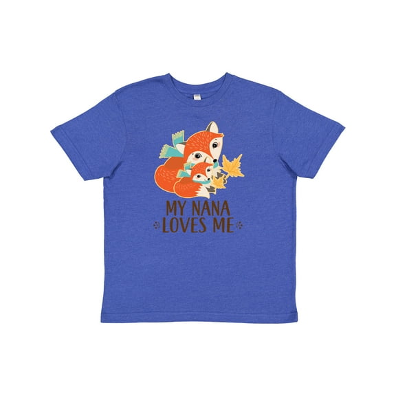 Inktastic My Nana Loves Me Gift Cute Fox Youth T-Shirt