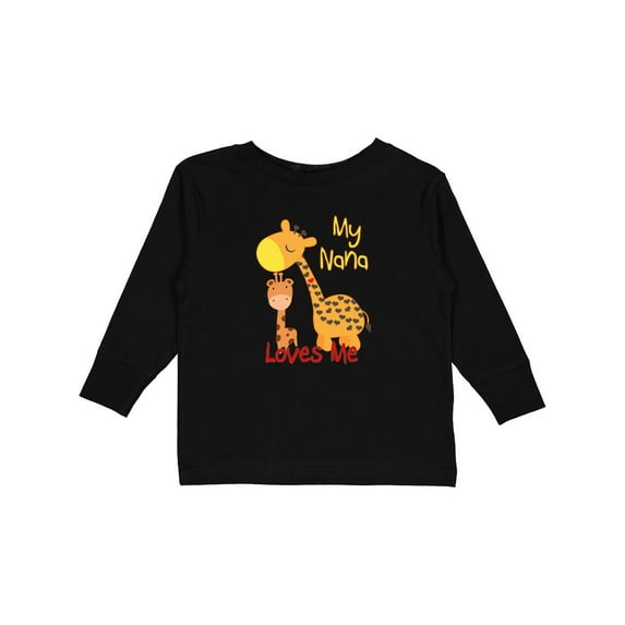 Inktastic My Nana Loves Me Giraffe Boys or Girls Long Sleeve Toddler T-Shirt