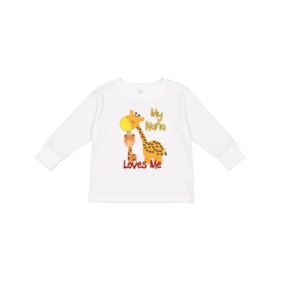Inktastic My Nana Loves Me Giraffe Boys or Girls Long Sleeve Toddler T-Shirt