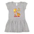 thumbnail image 1 of Inktastic My Nana Loves Me Giraffe Girls Toddler Dress, 1 of 5