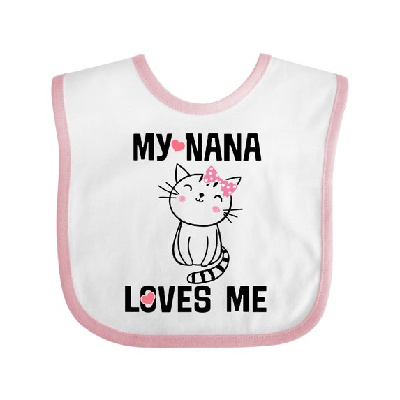 Inktastic My Nana Loves Me Girls Girls Baby Bib
