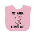 thumbnail image 1 of Inktastic My Nana Loves Me Girls Girls Baby Bib, 1 of 4