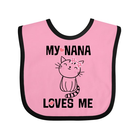 Inktastic My Nana Loves Me Girls Girls Baby Bib